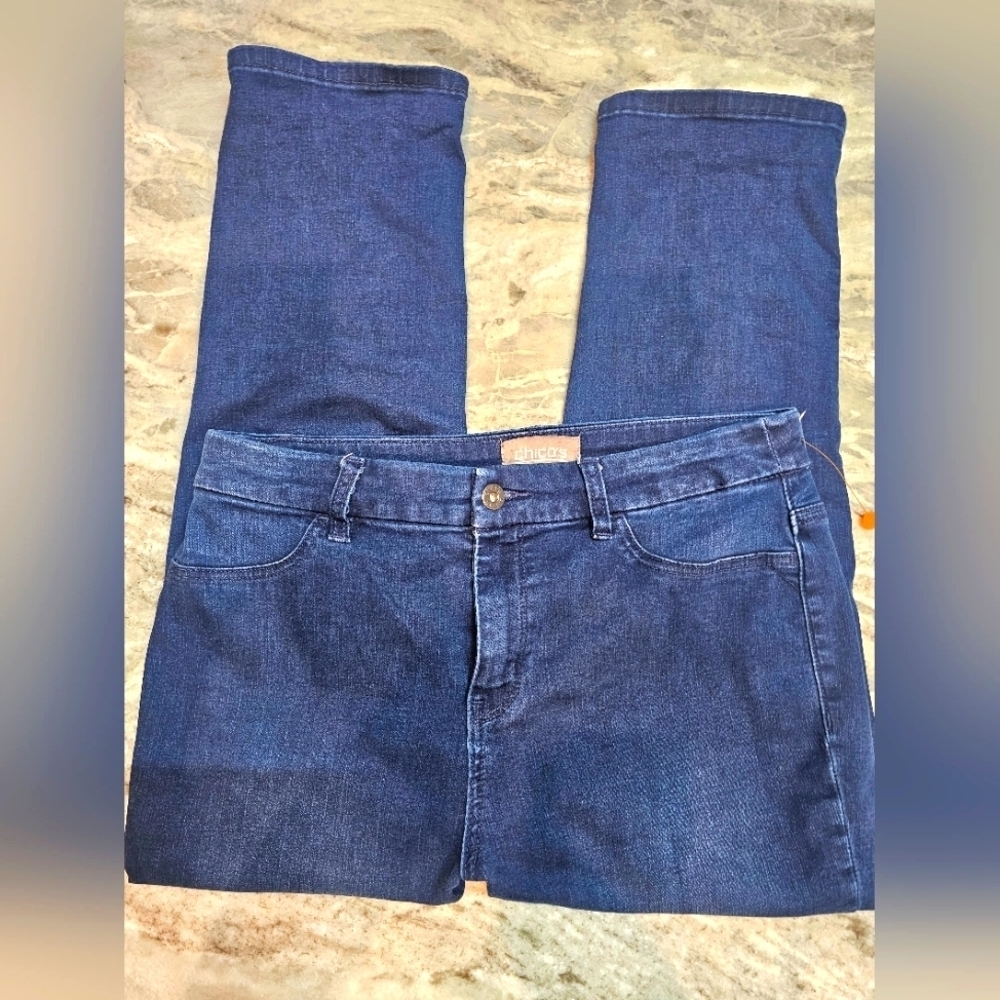 Chico’s Capri Jeans Size 0 (US 4/6) Medium Wash Stretch Denim Pants
